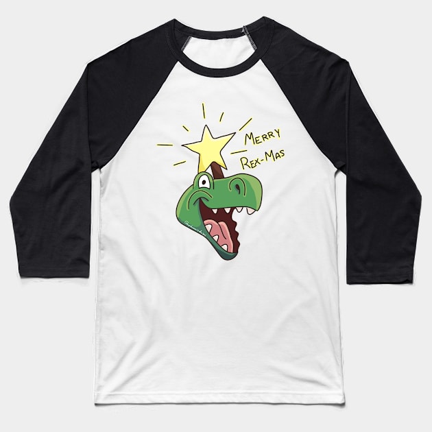 Merry Rex-mas Baseball T-Shirt by nonbeenarydesigns